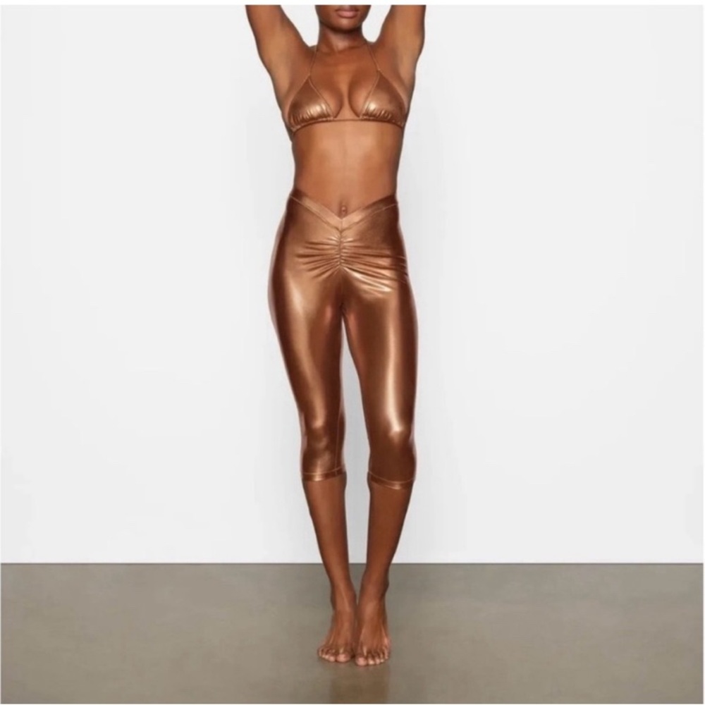 New Skims Metallic Swim V Waist Pant Penny Medium Copper